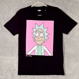 Old Navy Rick and Morty Black Graphic T Shirt Mens Medium Cartoon TV Tee Cotton